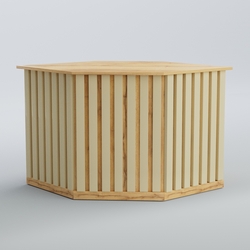 Ресепшен - стол угловой серии ПРИЛИВ №10, Дуб Золотистый и Крем Вайс