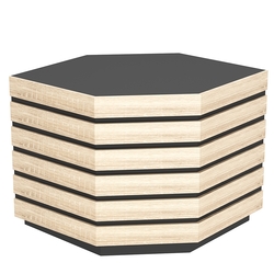 Торговый прилавок шестигранный с фасадными панелями №14Э, Черный + Дуб Сонома