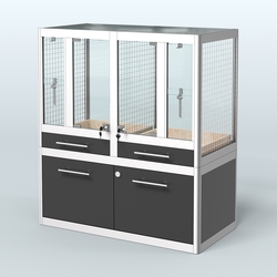 Витрина низкая для продажи птиц в зоомагазин серии ЖАКО-01, Черный