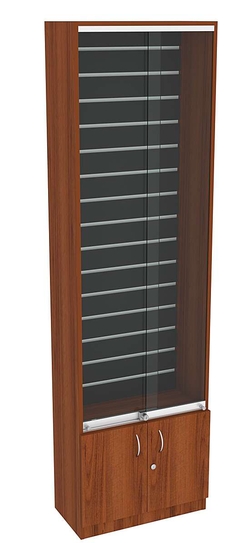 Витрина СЭСП с экономпанелью и дверками №2-300 (закрытая), Орех