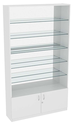 Витрина СЭСП-О №1-1-300 (З/C - Зеркало) со стеклянными полками, Серый