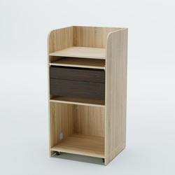 Стойка официанта "Бармен" №3 передвижная, Дуб Сонома + Дуб Венге