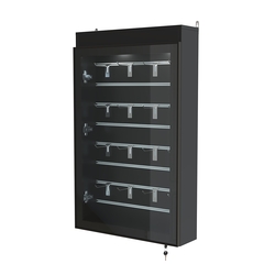 Витрина настенная №2-2Б с эконом панелью и верхней подсветкой серии Collecto, Черный