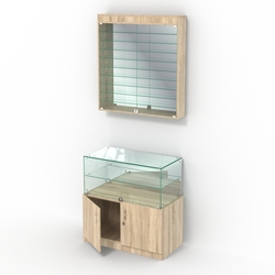 Комбинированный прилавок-витрина зеркальный КПВ-01-08, Дуб сонома