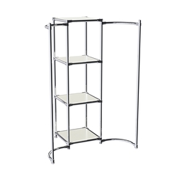 Хромированное вешало ВОЛНА №2-3 с полками ДСП 16мм, Белый