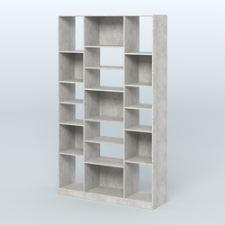 Стеллаж из ДСП серии ЛОФТ №12-2 с полками ДСП, Метрополитан Грей