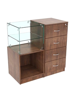 Прилавок двухсекционный Истра с квадратным накопителем №10+13, Орех