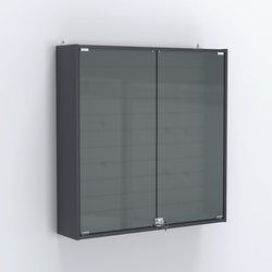 Витрина настенная №204-1Б закрытая с экономпанелью, Антрацит