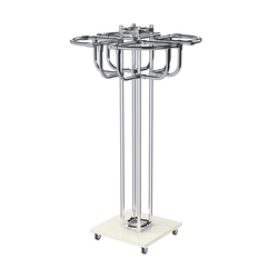 Торговое хромированное вешало с усиленными поручнями СЕКТОР №4, Белый