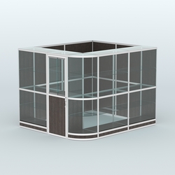 Павильон из профиля угловой №5г (5,5 кв.м), Дуб Венге