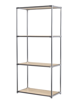 Хромированный стеллаж СТИЛЬ №1а-3 с обзорными полками, Дуб Сонома