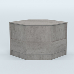 Стол-ресепшен серии ПРАЙМ №3Б угловой, Бетон Чикаго светло-серый F186 ST9