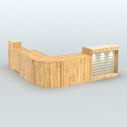 Угловой павильон Чай и Кофе с собой №3, Дуб Золотистый и Крем Вайс