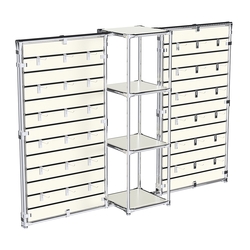 Хромированное вешало ЩИТ №2-3 с полками ДСП 16мм, Белый