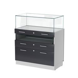 Прилавок ювелирный "Диаманд" №2-1000, ЛДСП серый +МДФ графит