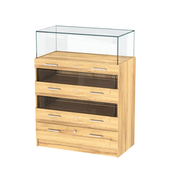 Прилавок ювелирный "Диаманд" №3-1000 пристенный, Дуб Золотистый