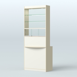 Высокая витрина-прилавок Эконом №3В, Крем Вайс + Белый