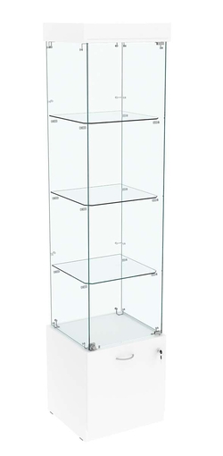 Витрина Кристалл №2 стаканчик (задняя стенка - стекло), Белый