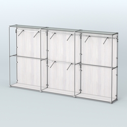 Торговая система ХРОМ (задняя стенка - ДСП) 3600 мм с поручнями №6, Ясень Анкор светлый