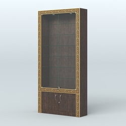 Витрина закрытая с декором №ВБА-31, Дуб Венге