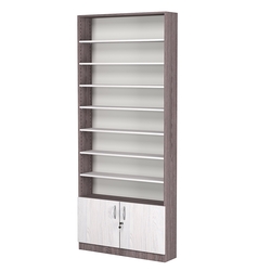 Стеллаж из ДСП с 7-ю полками 200x900 мм серии LEVEL-7 №10 (З/C - ДВП), Ясень Анкор темный + Ясень Анкор светлый