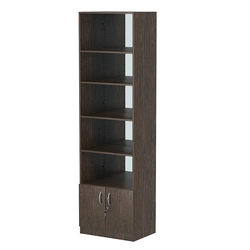 Стеллаж из ДСП с 4-мя полками 400x600 мм серии LEVEL-4 №7-2 (З/C - ЗЕРКАЛО), Дуб Венге