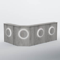 Ресепшен угловой большой КРУГ №4, Бетон Чикаго светло-серый F186 ST9