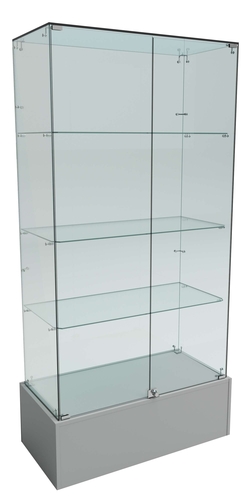 Витрина Истра №9 прямоугольная (задняя стенка - стекло), Серый