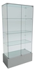 Витрина Истра №9 прямоугольная (задняя стенка - стекло) Серый