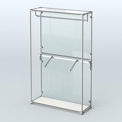 Торговая система ХРОМ (задняя стенка - стекло) 1200 мм с поручнями №2, Белый