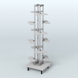 Торговый стенд для обуви с двенадцатью полками ЛЕСЕНКА №2-1, Серый