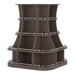 Островной низкий стеллаж ГАРАНТ №6-О с ограничителями, Дуб Венге