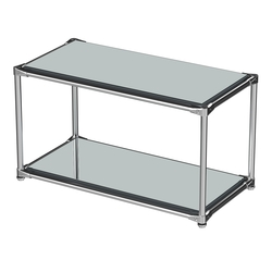 Хромированный стеллаж СТИЛЬ №4а-4 малый зеркальный, Темно-Серый