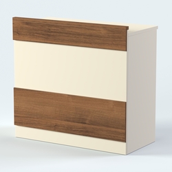 Стол - верстак с ящиками и дверью №1, Орех + Крем Вайс