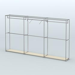 Торговая система ХРОМ без ДСП 3600 мм с поручнями №8, Крем Вайс