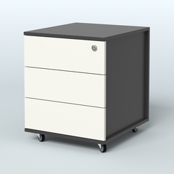 Тумба мобильная Киви, цвет белый, Черный + Белый