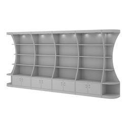 Пристенный высокий стеллаж ГАРАНТ №4, Серый