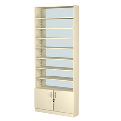 Стеллаж из ДСП с 7-ю полками 200x900 мм серии LEVEL-7 №10-2 (З/C - ЗЕРКАЛО), Крем Вайс