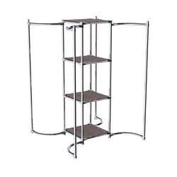 Хромированное вешало ВОЛНА №4-3 с полками ДСП 16мм, Ясень Анкор темный - U31105