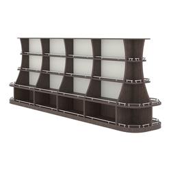 Островной низкий стеллаж ГАРАНТ №5-О с ограничителями, Дуб Венге + Белый