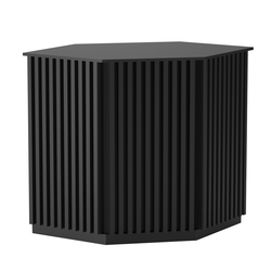 Торговый стол-прилавок шестигранный с планками серии ВЕРТИКАЛЬ №22, Черный