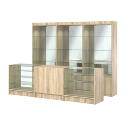 Комплект витрин ЭК-03 и прилавков ЭК-4, Дуб сонома