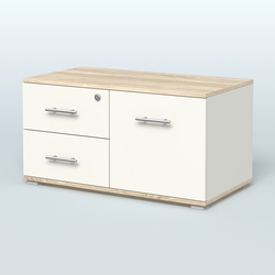 Тумба Динен №1 приставная широкая, Белый + Дуб Сонома