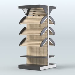 Островной высокий стеллаж для хлеба и выпечки Феникс №9, Черный + Дуб Сонома