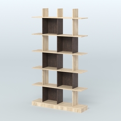 Торговый стеллаж Лофт №4 с ячейками, Дуб Сонома + Дуб Венге