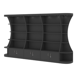 Пристенный высокий стеллаж ГАРАНТ №3, Черный