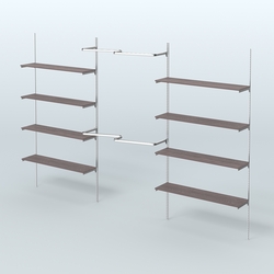 Neo Fix №7(М) настенная система с полками из ДСП поручнями из хрома (3600 мм), Ясень Анкор темный