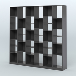 Стеллаж из ДСП серии ЛОФТ №16-2 с полками ДСП, Черный