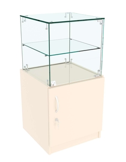 Прилавок Истра с квадратным накопителем №110 (закрытый), Крем Вайс