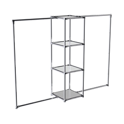 Хромированное вешало ЛИНИЯ №2-4 с зеркальными полками 4 мм, Серый